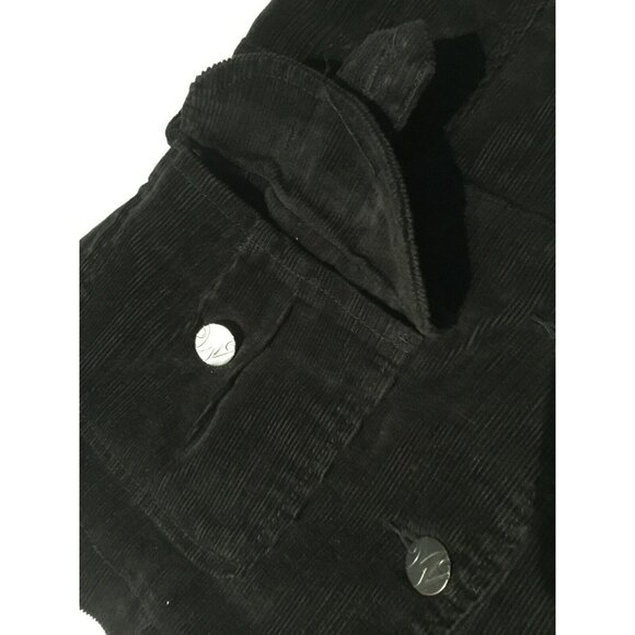 Worn Jeans Women Medium Button-Front Corduroy Jacket Pocket Black Stretch Casual - Picture 11 of 11
